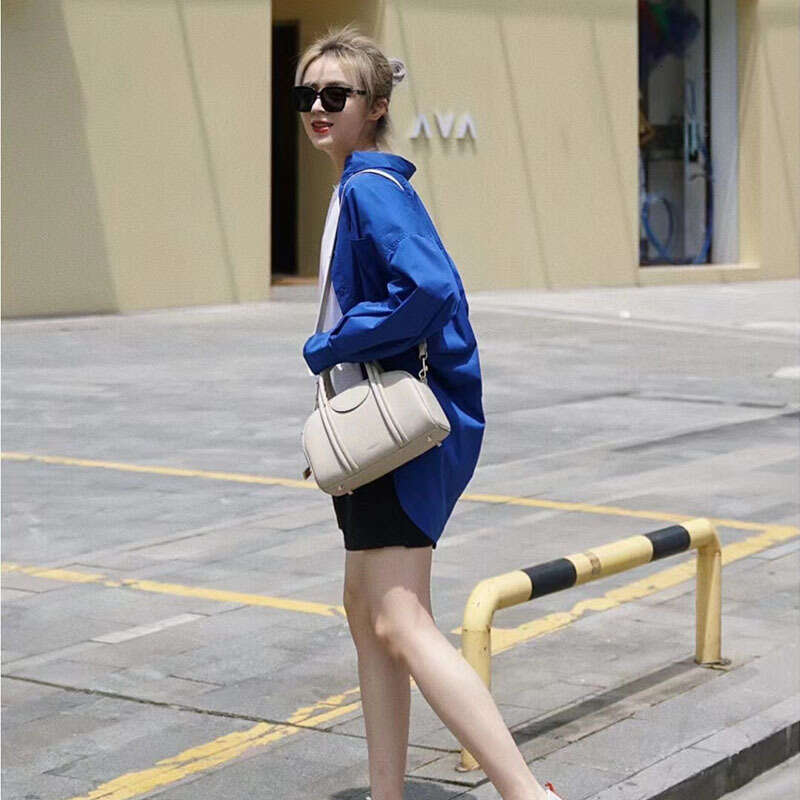 Brand Design Bowg Genuine Leather Boston Bag Fashion Commuting Crossbody Bags Solid Color Women Handbag