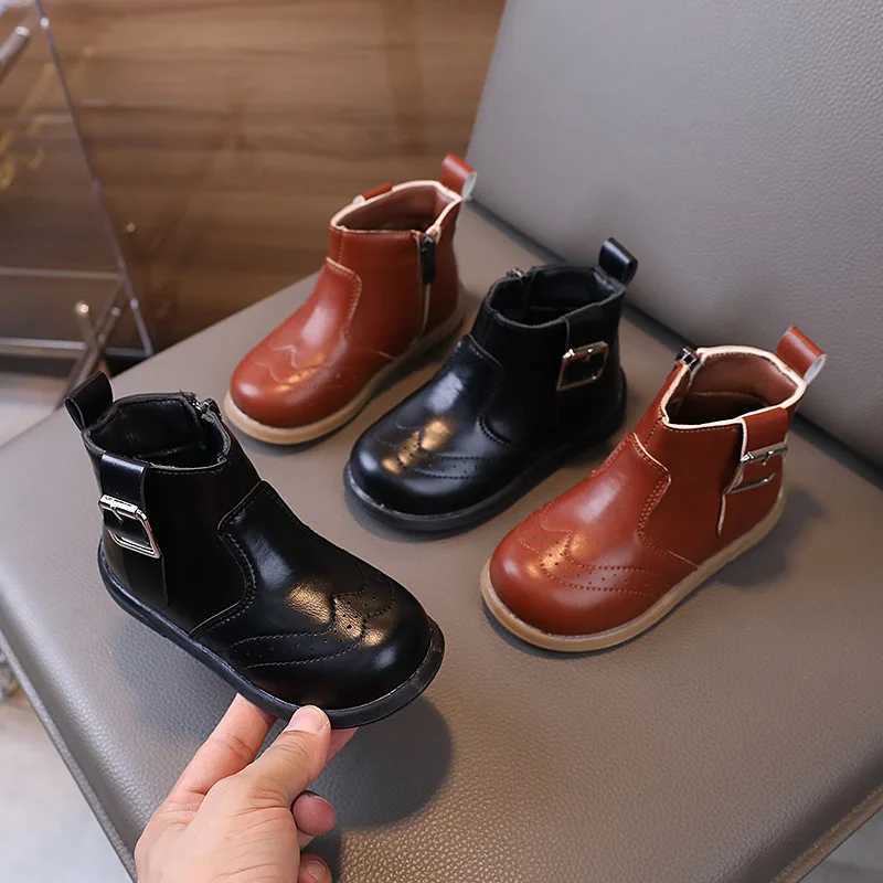 Boots 2024 Spring Autumn Childrens Boot Non-slip Kids Shoes Boots for Girl Fashion Simple Classic Boys Causal Ankle Boots Fashion New H241018