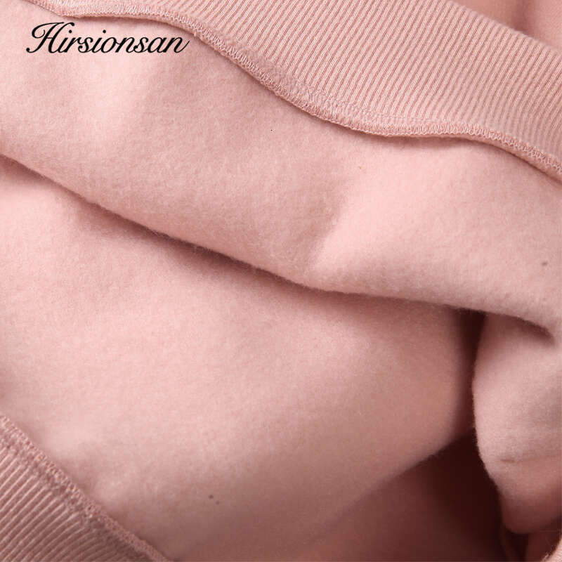Hirsionsan Soft Cotton Fleece Women Autumn Winter Thicken Warm Hoodie Sweatshirts And Pants Two Piece Sets Ladies Tracuit