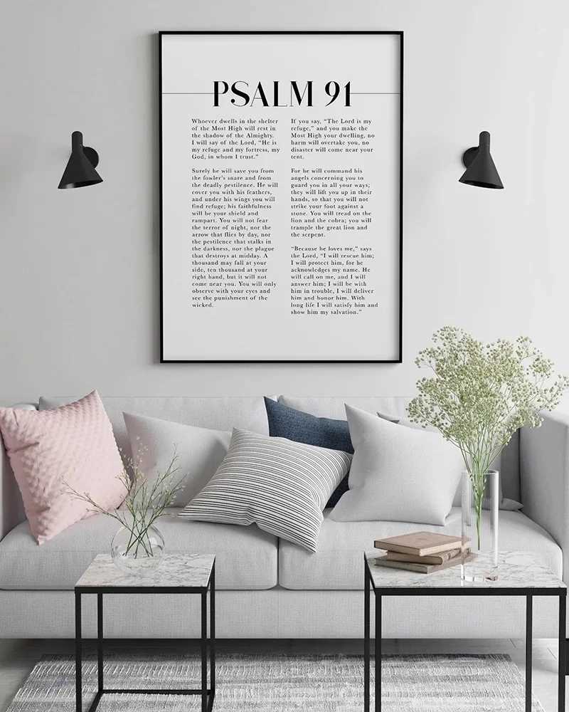 Psalm 91 Scripture Wall Art He Who Dwells In The Shelter Bible Verse Artwork For Your Christian Home DecorXJ241016