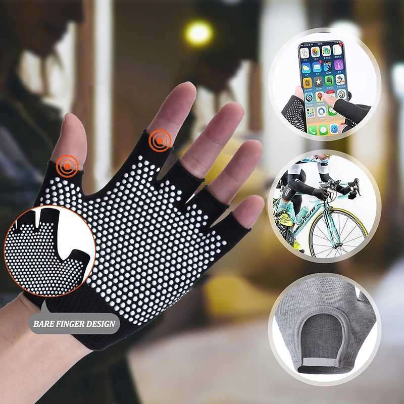 Womens Non slip Yoga Gloves Cotton Half Finger Gloves Breathable Outdoor Bicycle Bicyc Pilates Sports Fishing GlovesW241018111