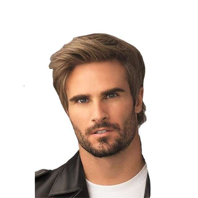Hair Fashion Handsome Men's Mechanized Synthetic Wig Full Headset Wigs