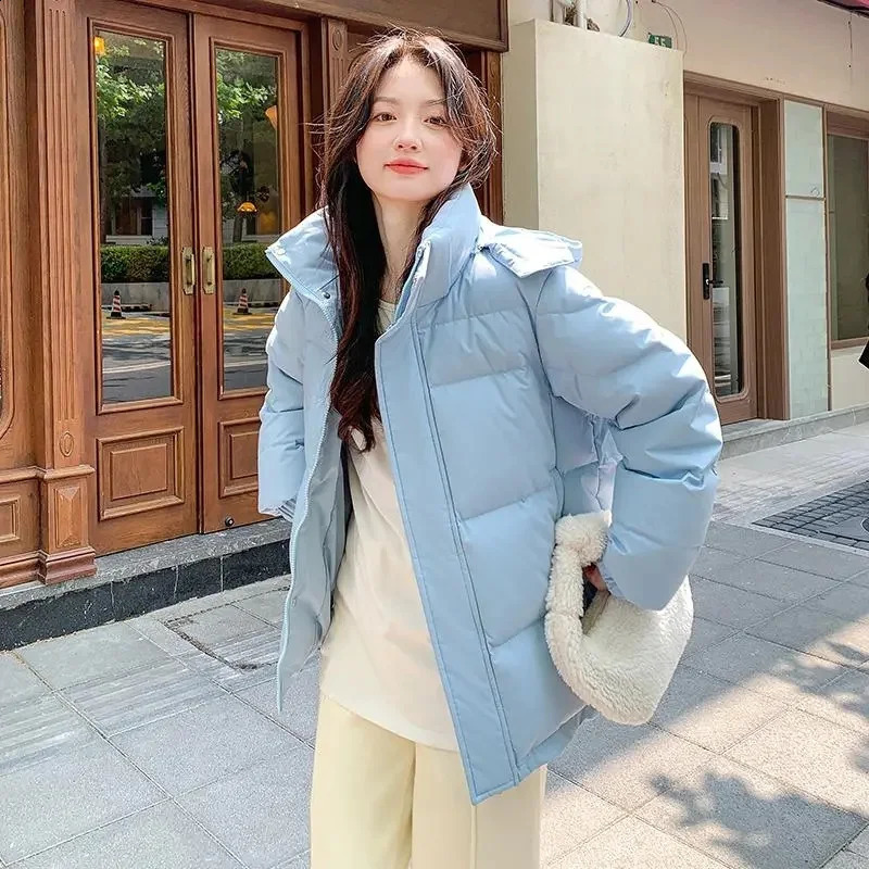2024 Style Korean Down Cotton Jacket Women Hooded Parkas Winter Padded Coat Thick Warm Loose Puffer Female Snow Wear Outwea 241010