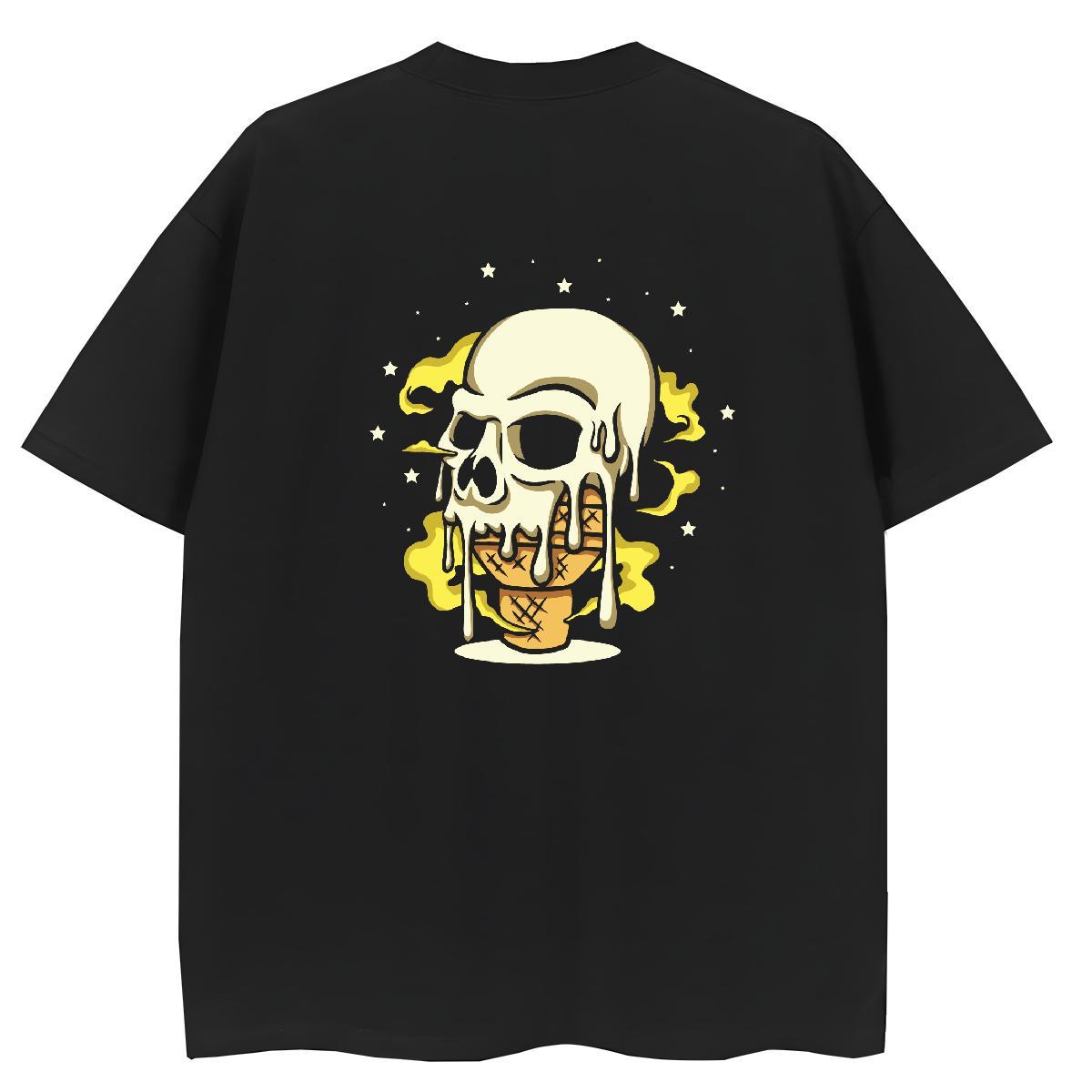 New T shirt 230g 100% Cotton Breathable Soft Beach skull Unisex Tshirts Nice Anime Oversized Tops
