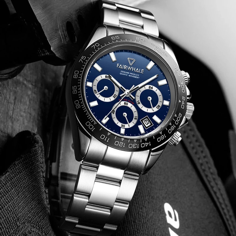Relogios Masculino Rose Gold 316 Stainless Steel Business Mens Watch Timing Quartz Waterproof 241009
