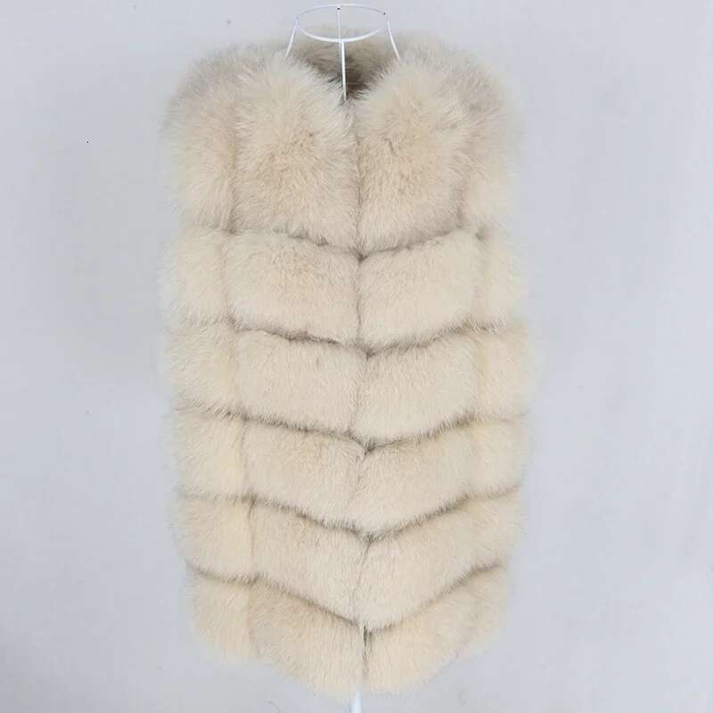Real Vest Women Sleeveless Natural Fox Spring Winter Jacket Fur Coat Warmer Waistcoat Thick Warm Streetwear