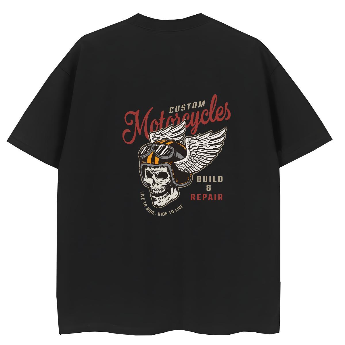 Classic T Shirt For Woman 230g Cotton Round Neck Short Sleeve High Street Hip Hop skull Women Tees Popular Black White Clothes