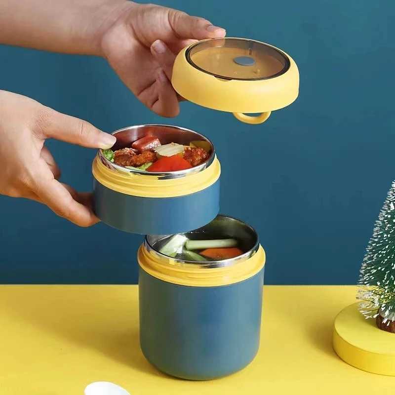 Bento Boxes 530ml/710ml Food Thermal Jar Insulated Soup Cup Thermos Containers Stainless Steel Lunch Box Thermo Keep Hot for School Children S2410185