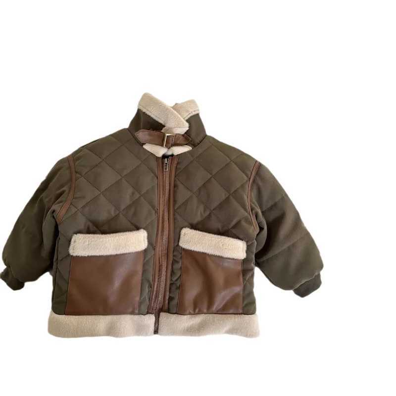 Boys cotton jacket windproof jacket plush winter autumn thick warm cotton Christmas gift childrens clothing M241018