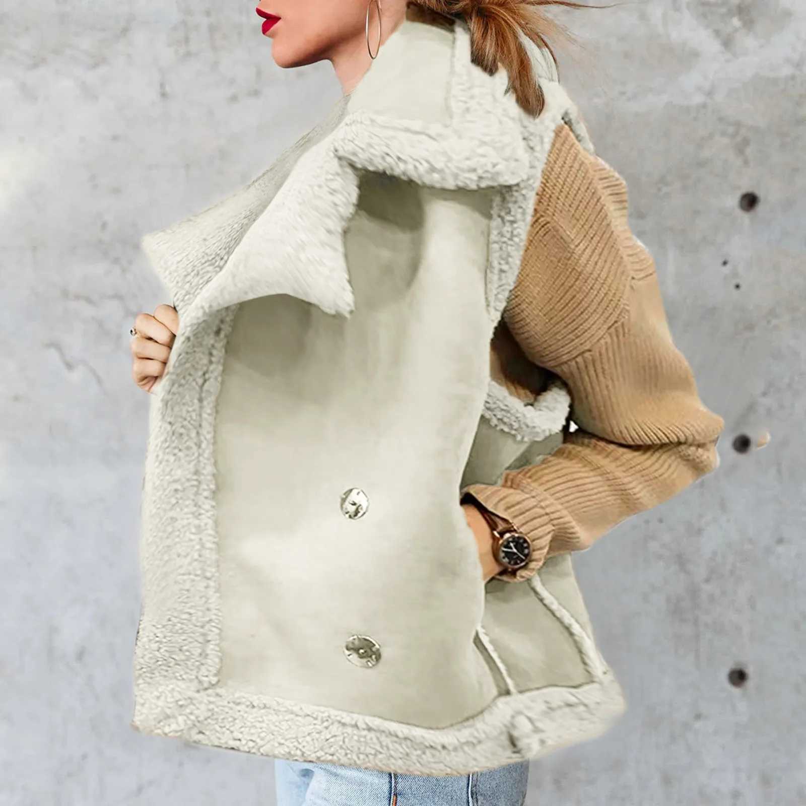 Women Autumn Winter Coat Lamb Wool Sheepskin Tops Fur Thickened Jacket Female Warm Coat Oversized Streetwear Plus Size CoatX241018