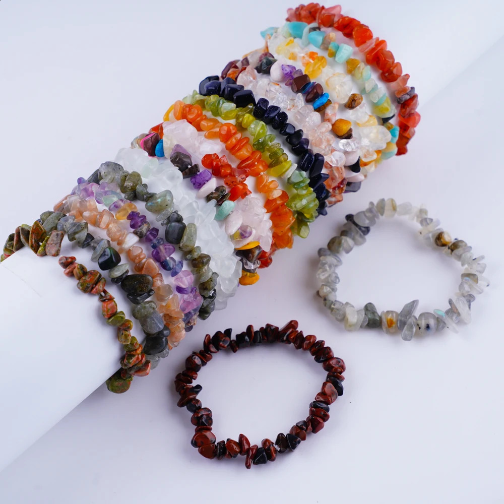 30 pieces/batch of fashionable irregular gravel natural stone extended adjustable bracelets suitable for womens hand drawn jewelry party gifts 241018