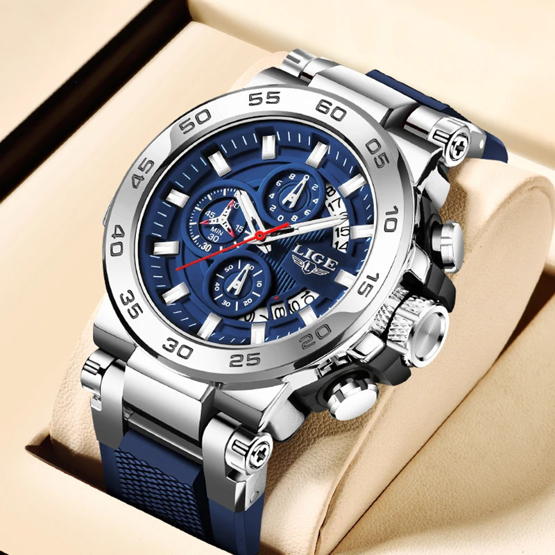 LIGE y Mens Watch Fashion Military Quartz Sports Waterproof Luminous Reloj Hombre 241009