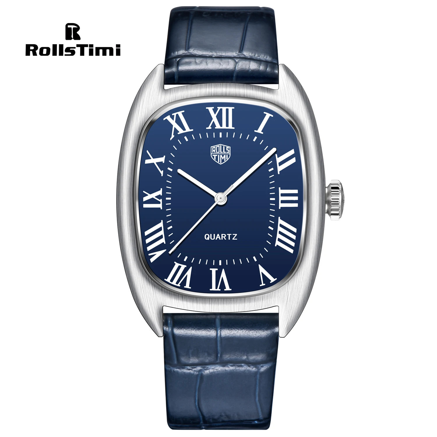 RollsTimi Mens Watch y Quartz Stainless Steel Waterproof Sports Leather Gift Reloj Hombre 241009
