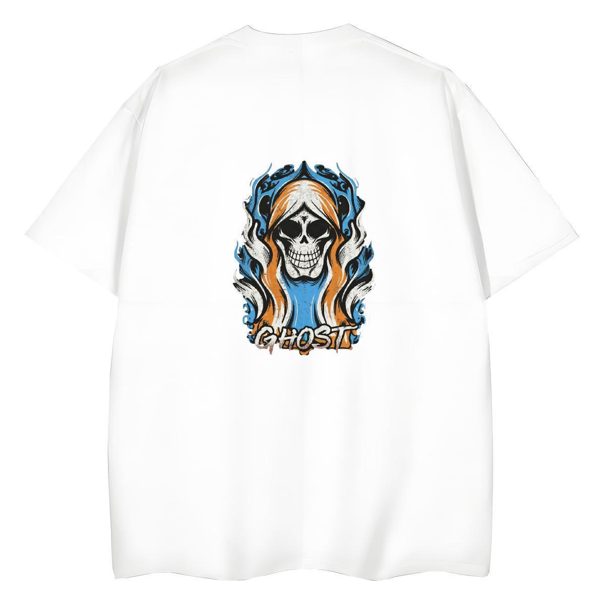 TOP Quality T-Shirts for Women 230g Cotton Crew Neck Breathable High Street Hip Hop skull Lady T shirt Nice Black White Tops Tees