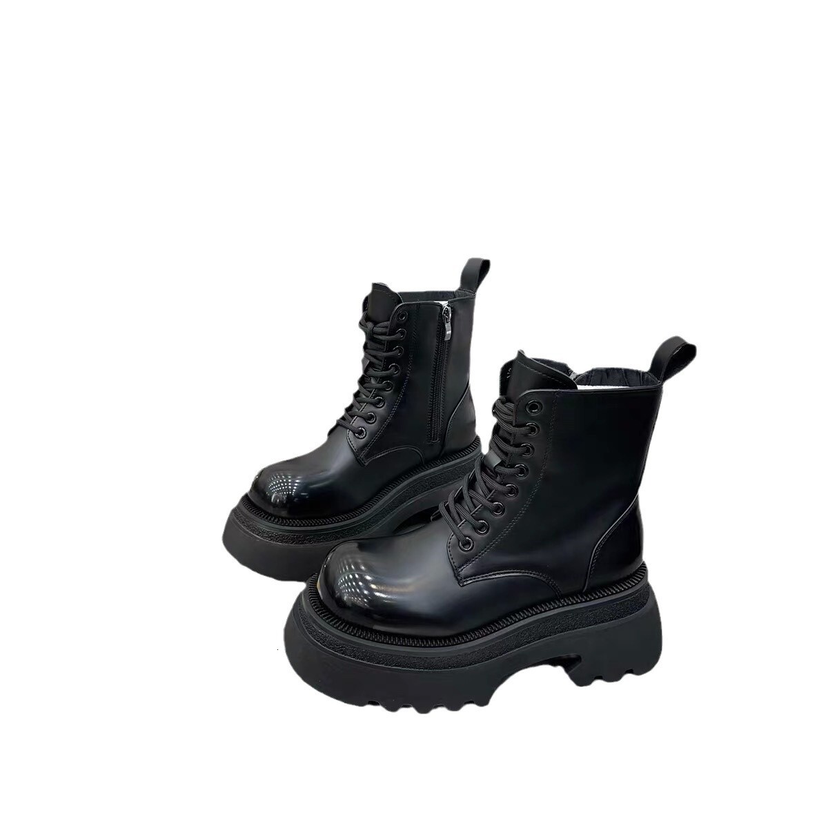 Thick soled Martin boots, height increasing boots for children, 2024 autumn new British style fashionable versatile sponge cake short boots