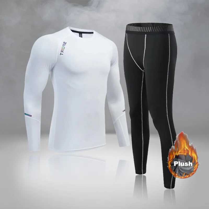 Men's Thermal Underwear Mens And kidsThermal Shirt Pants Long Underwear Set Warm Bottom Compression Tights Sports Wear Man Boys Winter Undercoat 