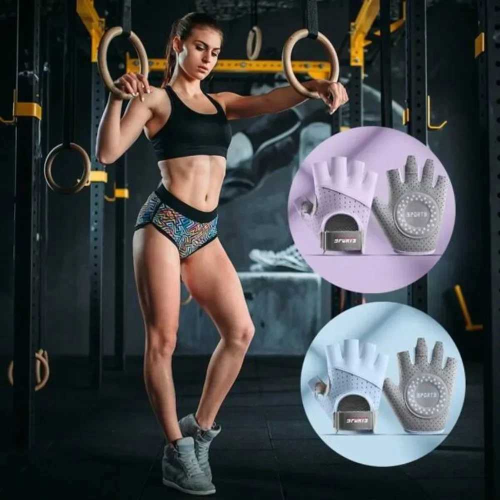 1 pair of weightlifting gloves half finger fitness anti slip breathable dumbbell training sports gloves wrist protectionW241018