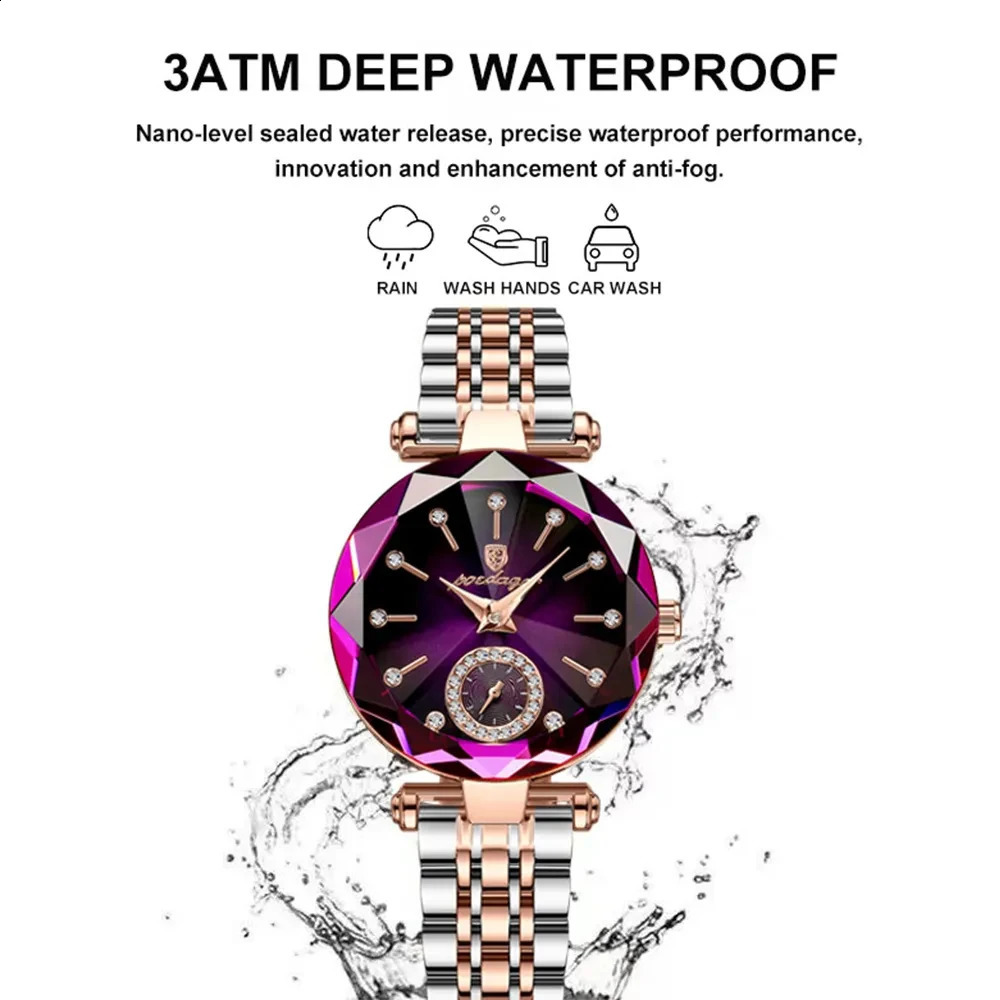 POEDAGAR y Woman Wristwatch Elegant Waterproof Stainless Steel Watch for Ladies Dress Diamond Quartz Womens Watches Reloj 241017