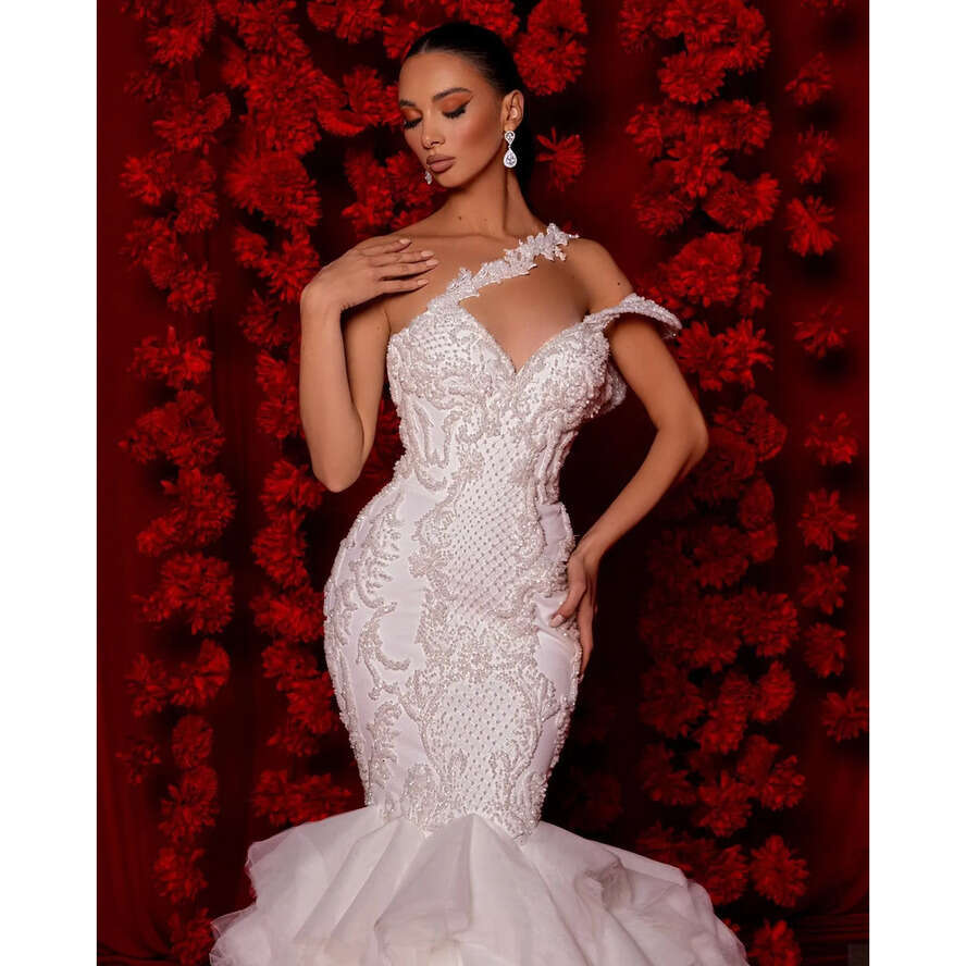 Dresses Gorgeous Mermaid Wedding Off The Shoulder D Wer Applicants Layered Up Backless Zipper Court Custom Made Plus Size Bridal Gown Vestidos De Novi