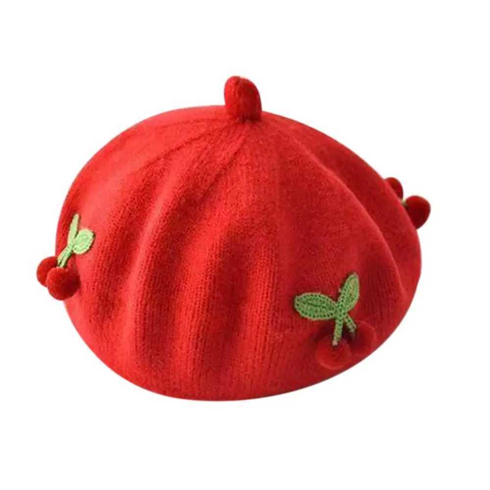 Baby Beret Hat Winter Kids Knitted Hats Fashion Cute Soft Infant Hat Artist Painter Cap Bonnet Toddler Crochet Hat Flat Hat LX241018