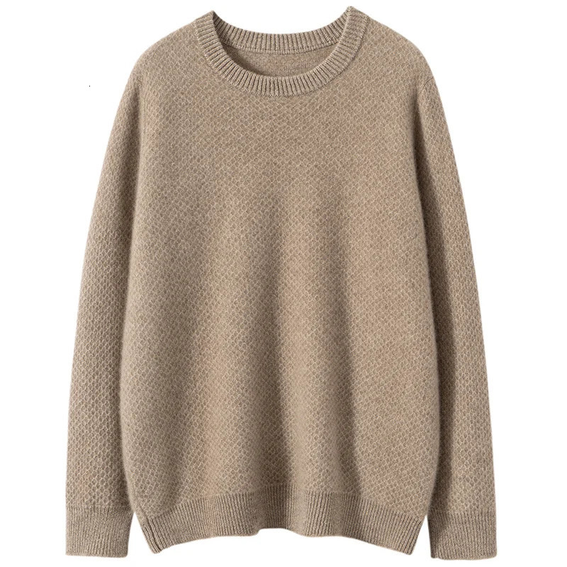 autumn and winter mens cashmere sweater round neck casual Korean style warm 241018