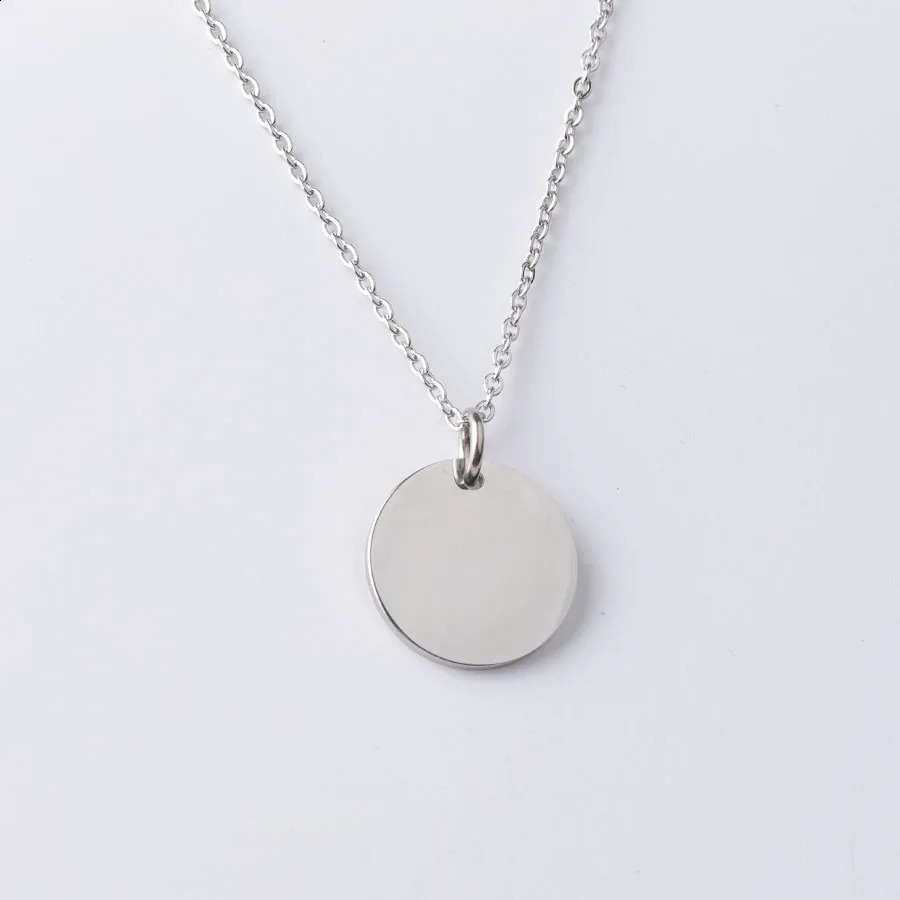 10Pcs 20mm 25mm stainless steel mirror polished necklace PVD galvanized disc pendant necklace 241018