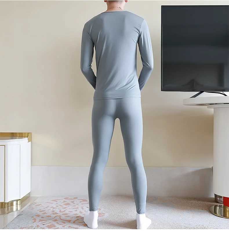 Men's Thermal Underwear Quick drying hot underwear mens summer thin ice silk boys high elasticity underwear tight silk and smooth bottom Y241018I