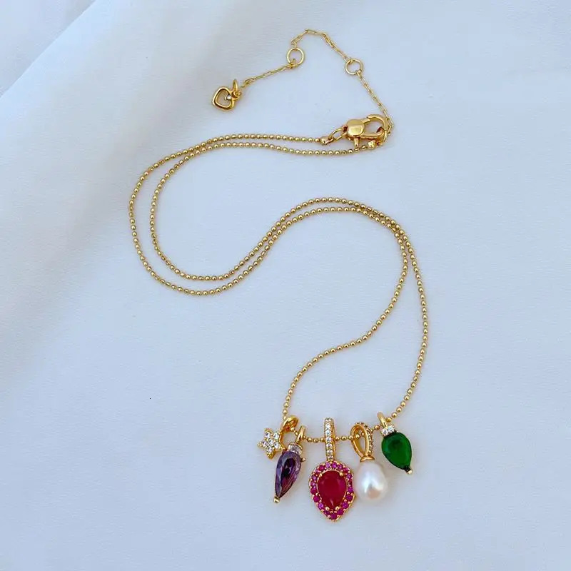 Pearl Star Peach Heart Square Pendant Harajuku Korean Fashion Trend Elegant Minimalist Peoples Necklace Hippop 241018