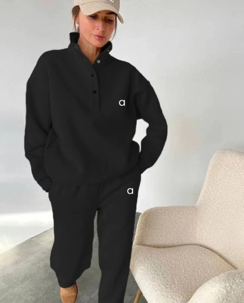 A6825 Women Sports Hooded Sweater Yoga Two Piece Set Winter Coat Fitness Sweatshirt Workout Hoodie Long Pants Jogger Suit Gym Tracksuit Autumn and winter