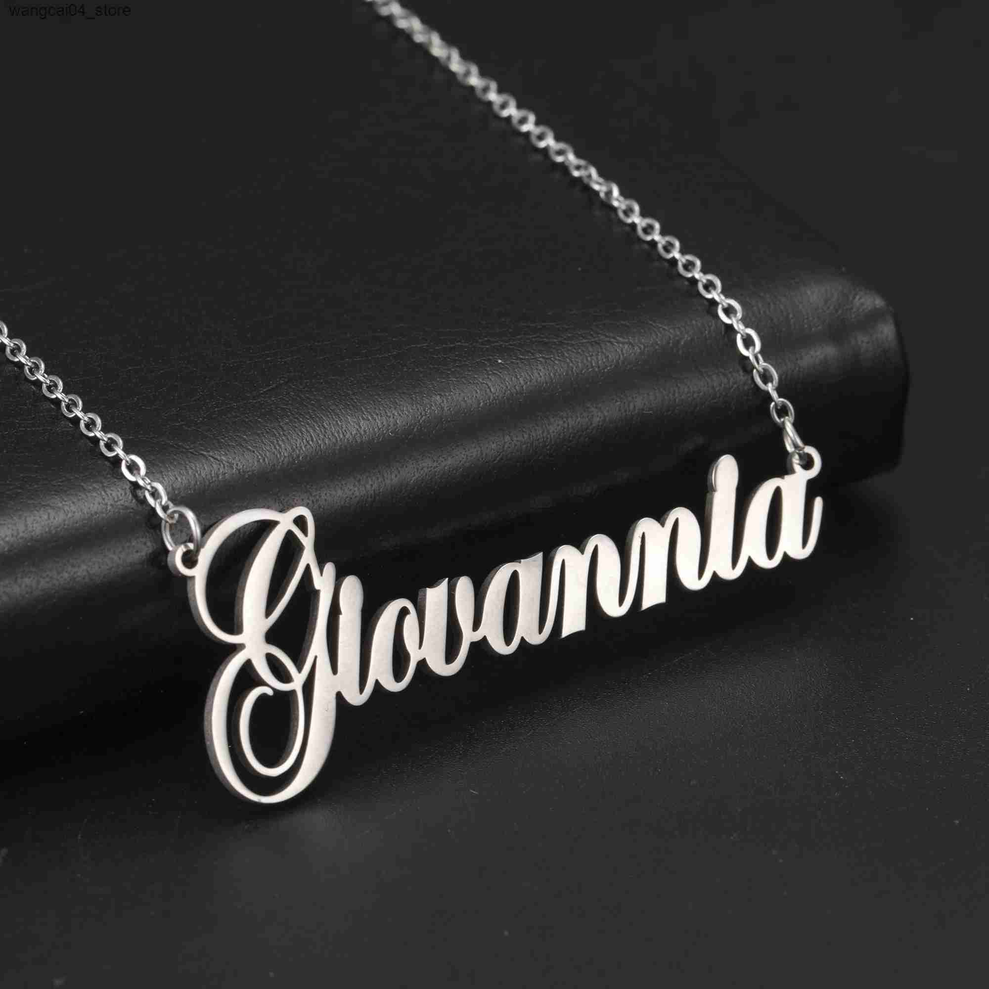 Chokers Sipuris Personalized Arabic Name Customized Necklace Mens Stainless Steel Chain Pendant Necklace Jewelry L240910