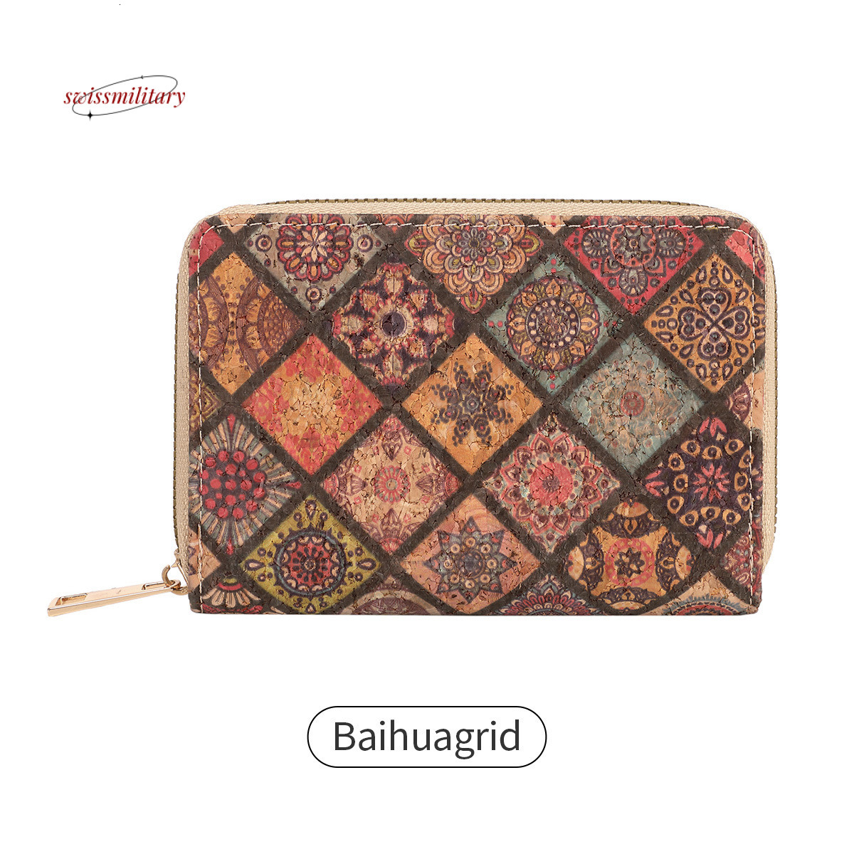 Artistic and personalized printed women's short wallet 2024 new niche design wood grain large capacity coin purse #12 swissmilitary