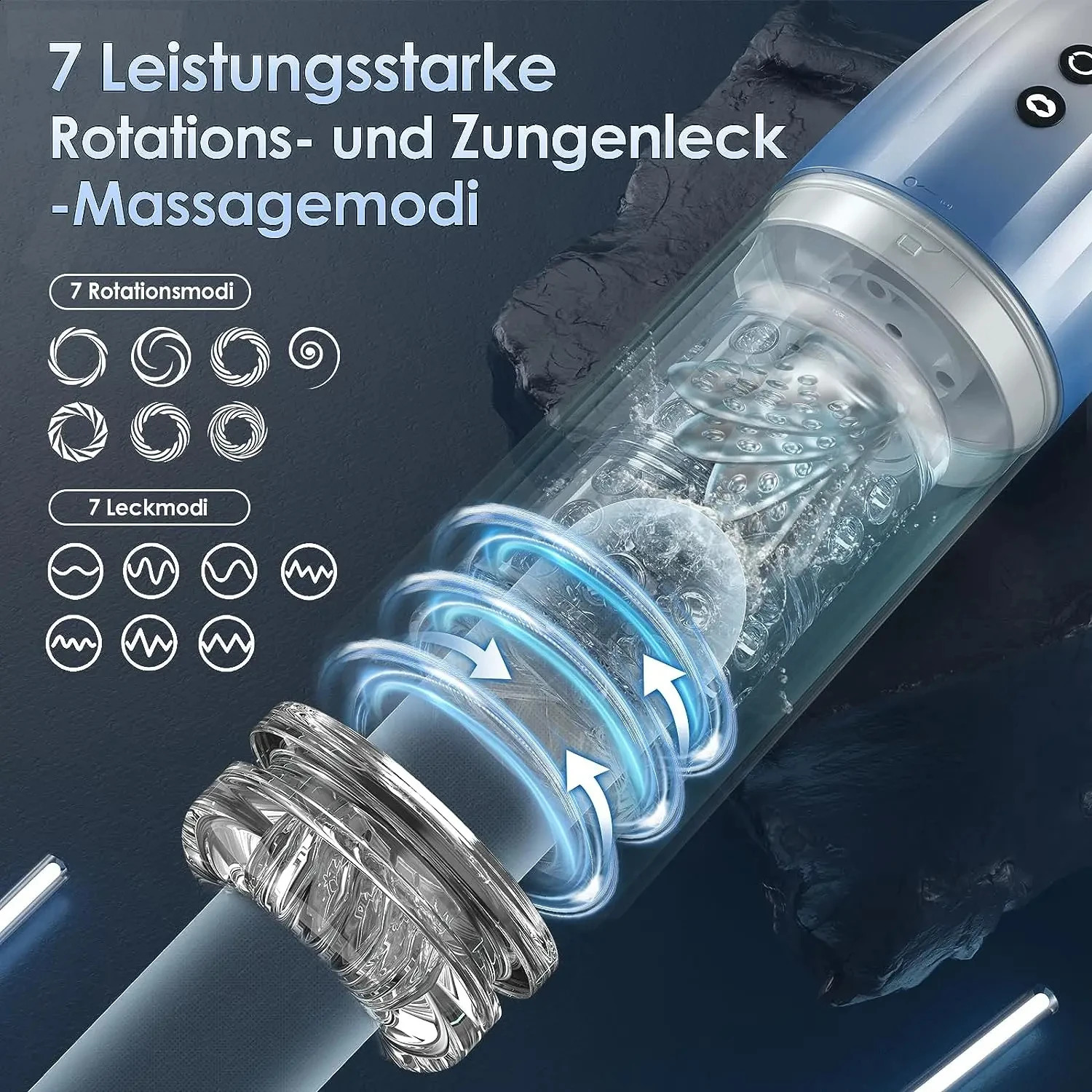 6 IN1 Automatic Male Masturbator Cup IPX7 Penis Pump Sex Machine Stroker with 7 Sucking Rotating Licking LCD Sex Toys For Men 241010