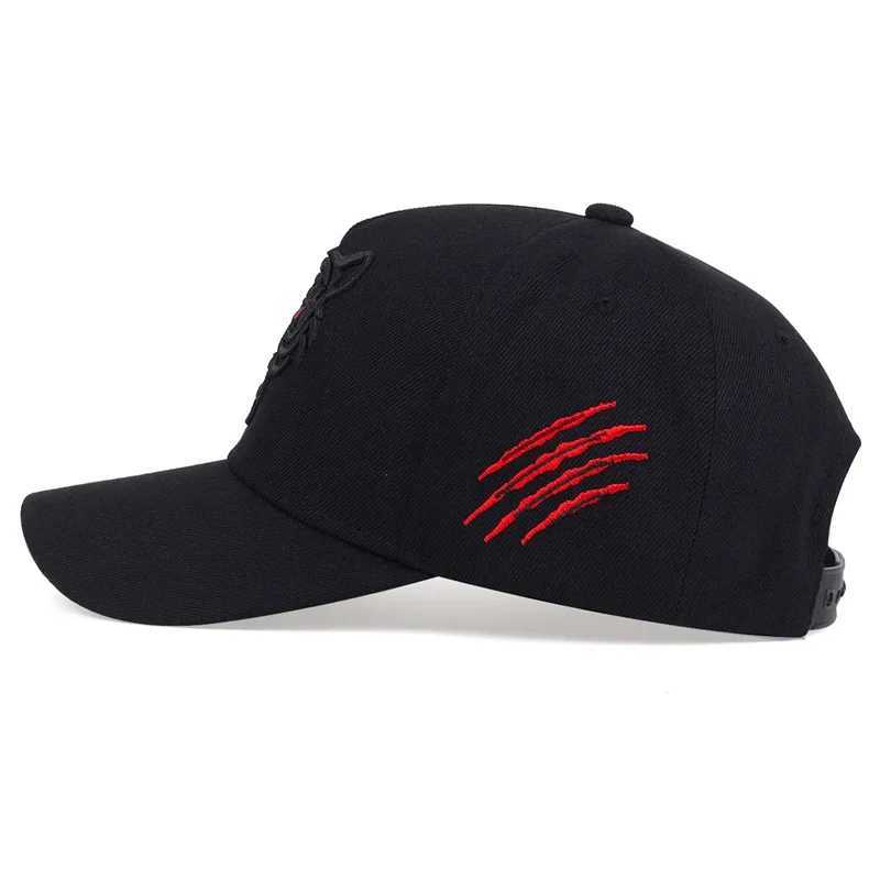 New Cotton Black Tiger Embroidery Baseball Cap Men Women Hip Hop Hat Summer Leisure Trucker Caps Unisex HatsX241018