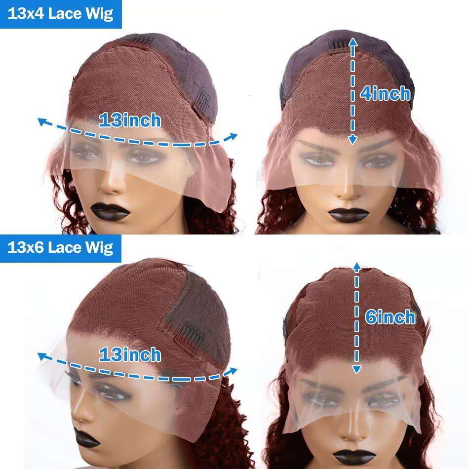 Xcurly 250% Reddish Brown Deep Wave 13x6 HD Front Human Hair Wigs For Women Water Curly 13x4 Lace Frontal Wig Pre Plucked
