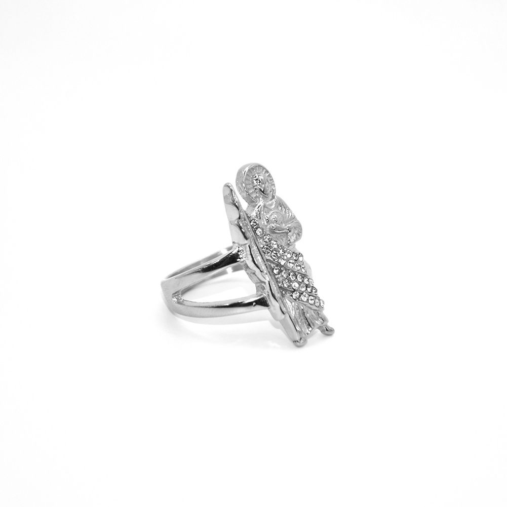 Stainless Steel St Jude Casting Ring 18k Gold Plated Women Men Religious Jewelry