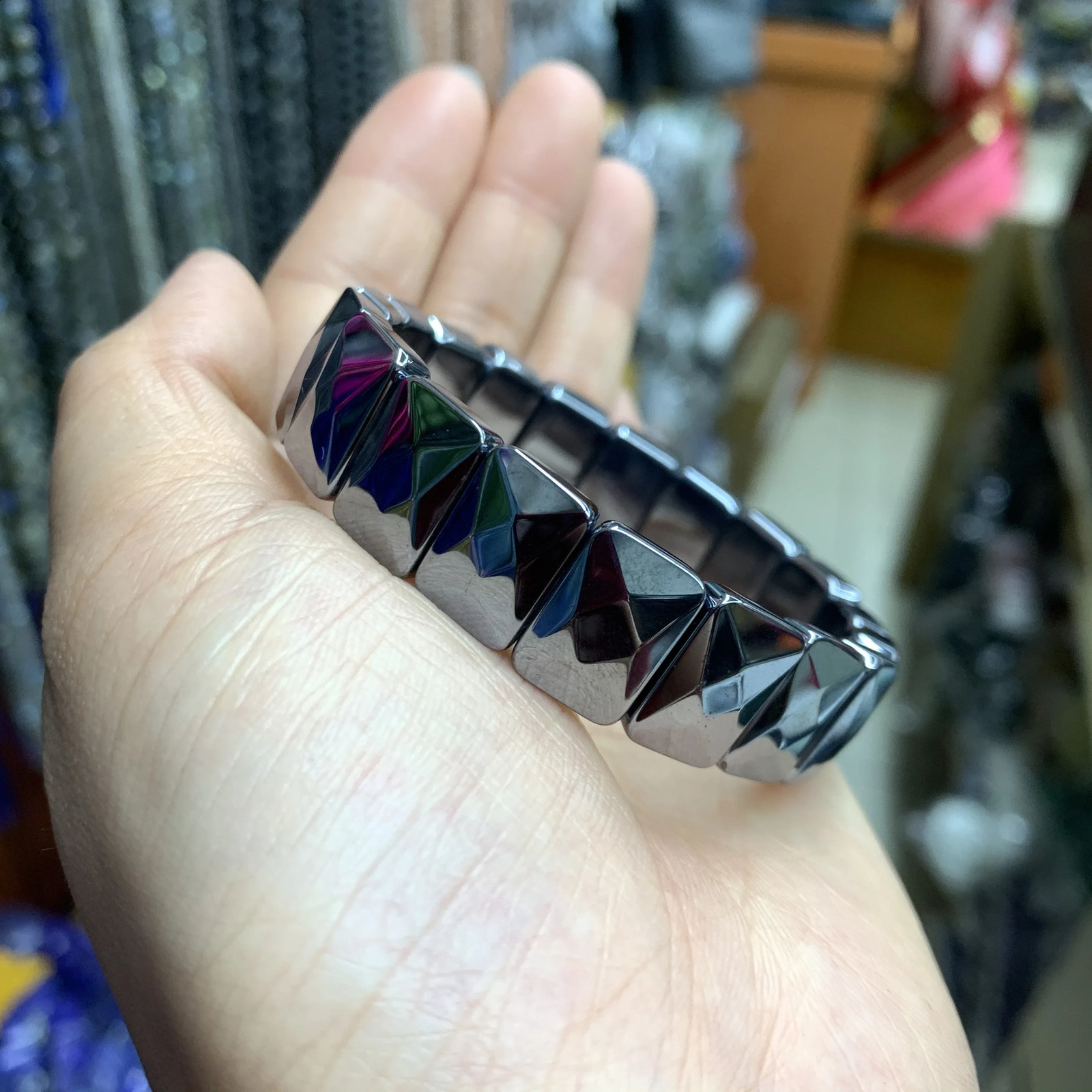 Natural terahertz bead bracelet natural energy stone bracelet Diy fashion energy jewelry bracelet mens wholesale 241017