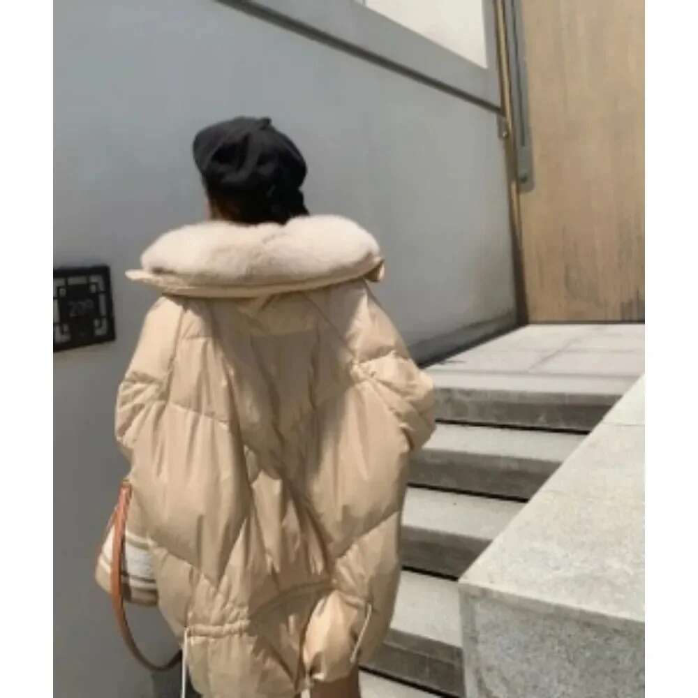 2024 Fashion New Autumn Winter Women's Warm Goose Down Jacket With Real Fox Collar Thick Women Coat Female Outerwear