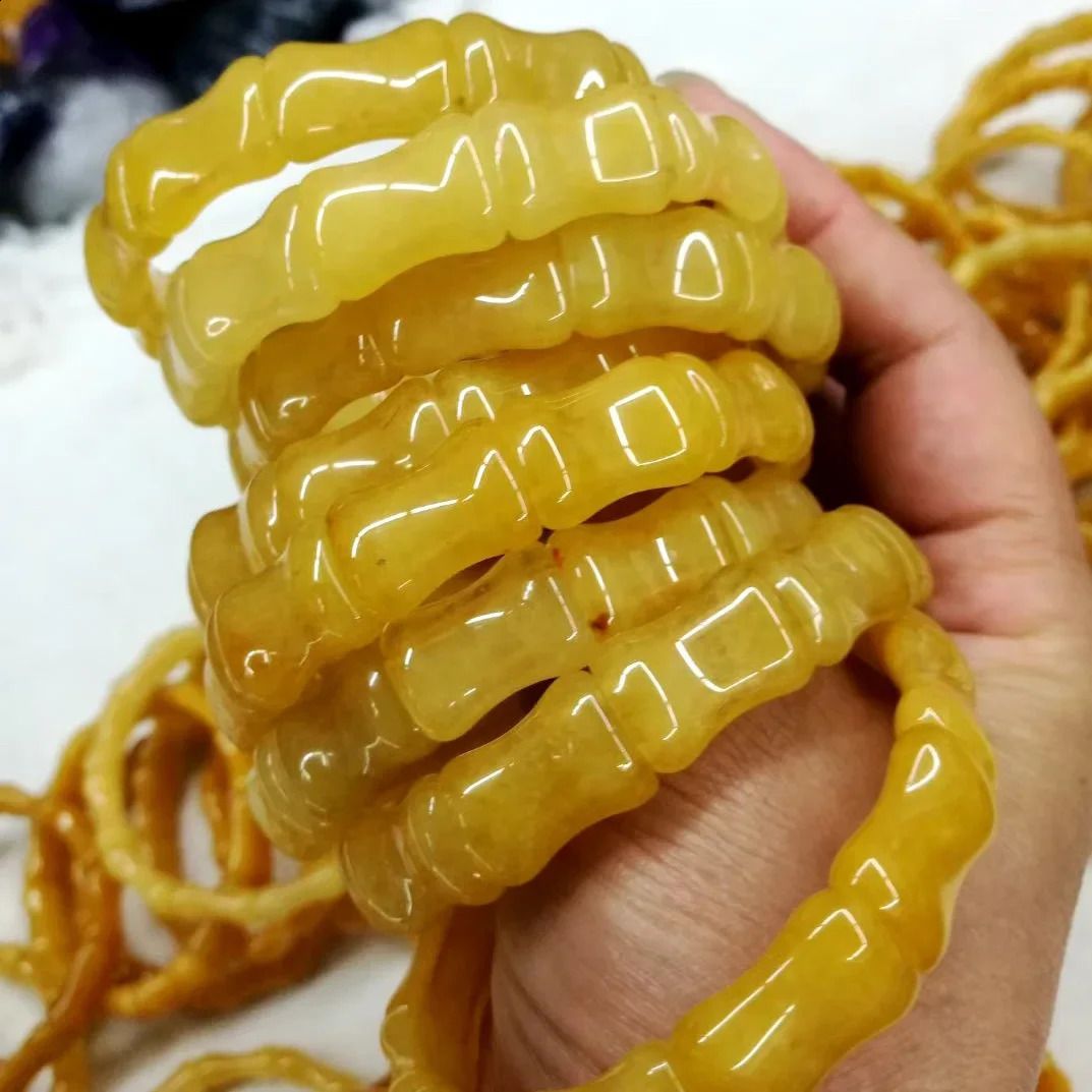 Yellow Calcite/Jade Bead Bracelet Natural Gemstone Bracelet Fashion Energy Jewelry Bracelet Wholesale 241017