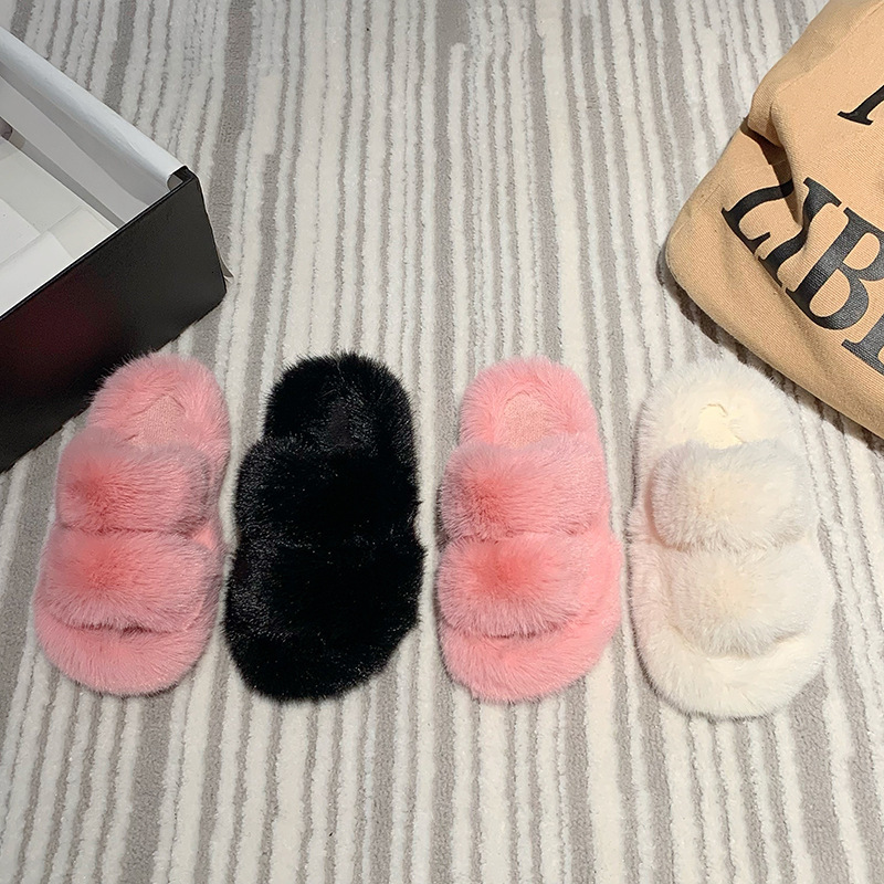 Children's slippers, internet famous new soft soled girls' fur shoes, autumn and winter indoor warm home shoes, girls' cotton slippers