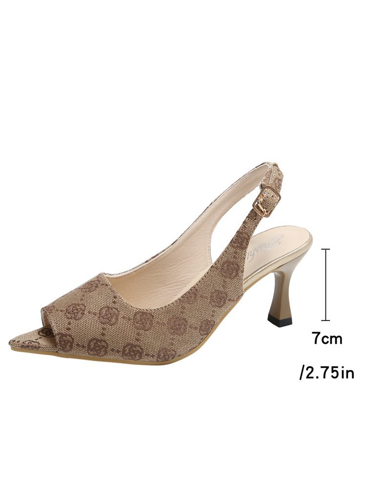Large size French fish mouth sandals women's summer 2024 new empty single shoes nude high heels cool women's shoes
