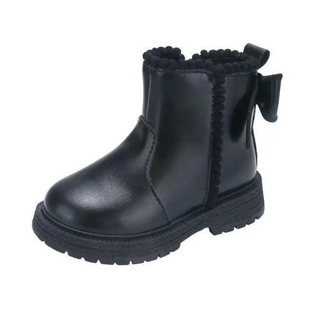 Boots Childrens Fashion Womens Leather Boots Princess Edition Anti slip Cool UK Side Zipper Anti slip Winter Childrens Snow Boots H241018