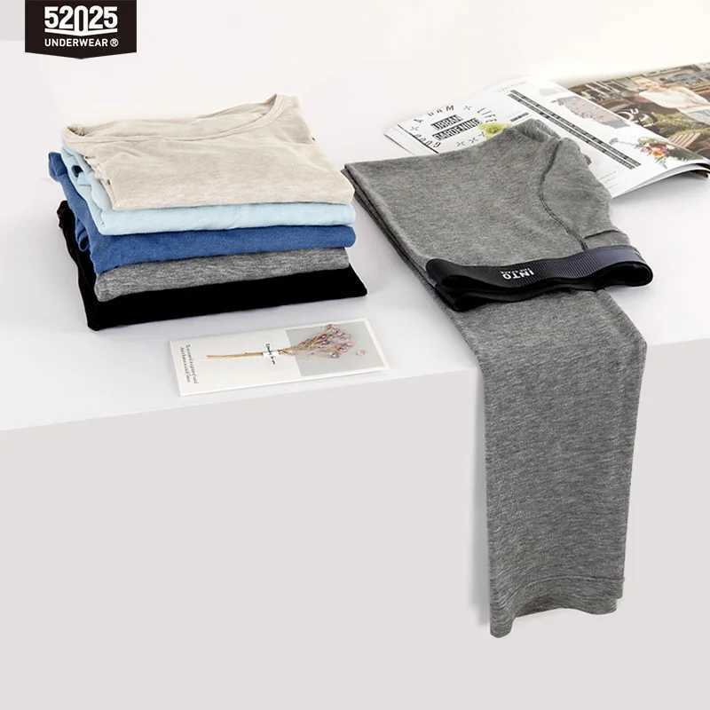 Mens Thermal Underwear 52025 Men Thermal Leggings MicroModal Merino Wool Silk Soft Light Breathable Tights Comfortable Men Leggins Thermal Bottoms L Y