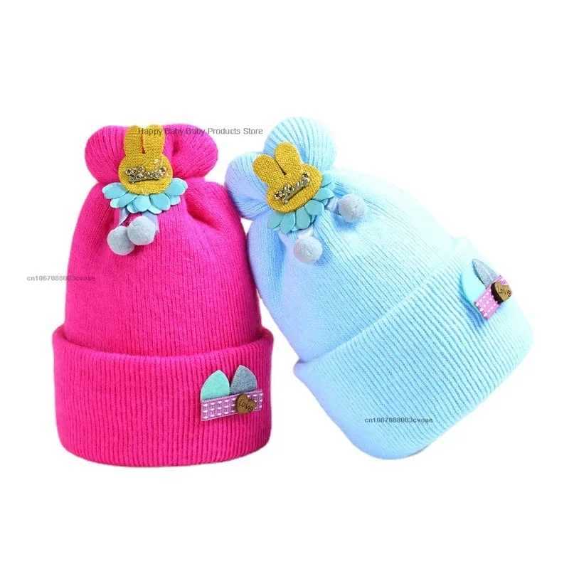Cotton Newborn Baby Cashmere Fetal Cap Autumn Winter Girl Boy Woolen Hats Cute Bunny Warm Caps for Kids 0-6Month LX241018