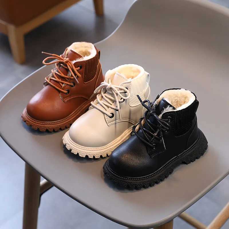 Boots Childrens Boots for Girls Autumn Winter Versatile Boy Snow Boots Fashion Causal Kids Non-slip School Ankle Boots Side Zipper H241018