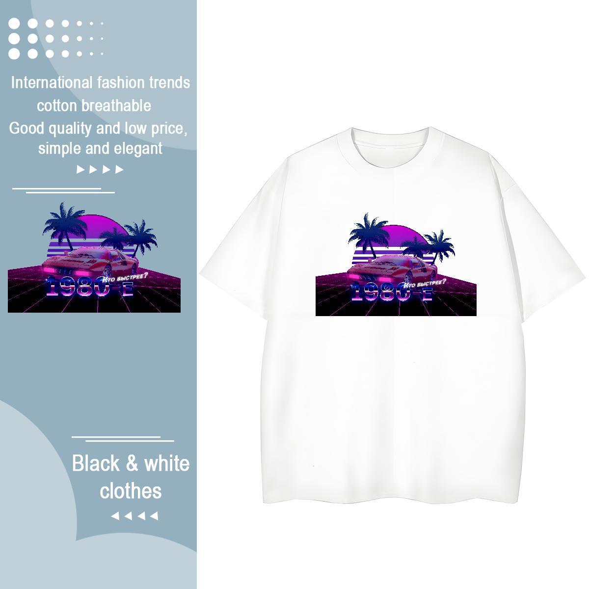 Casual New T-Shirts for Women 230g 100% Cotton Round Neck Short Sleeve Street car Women Tshirts Wholesale Custom Printed Tees