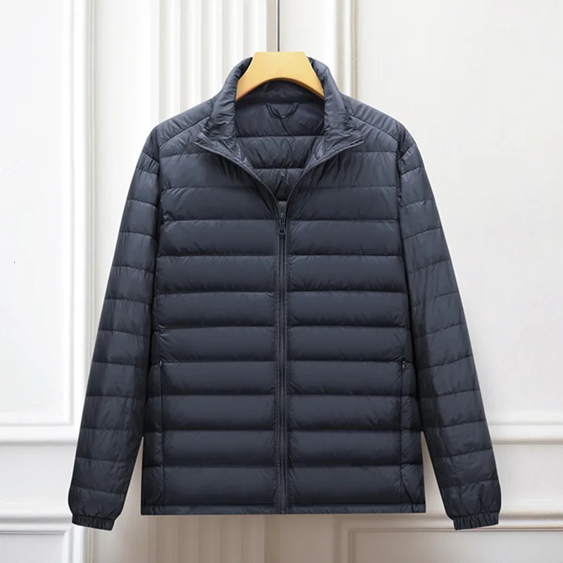 Cottonpadded Jacket: Duck Down, Green & White, Warm Winter Coat For Middle-Aged Men