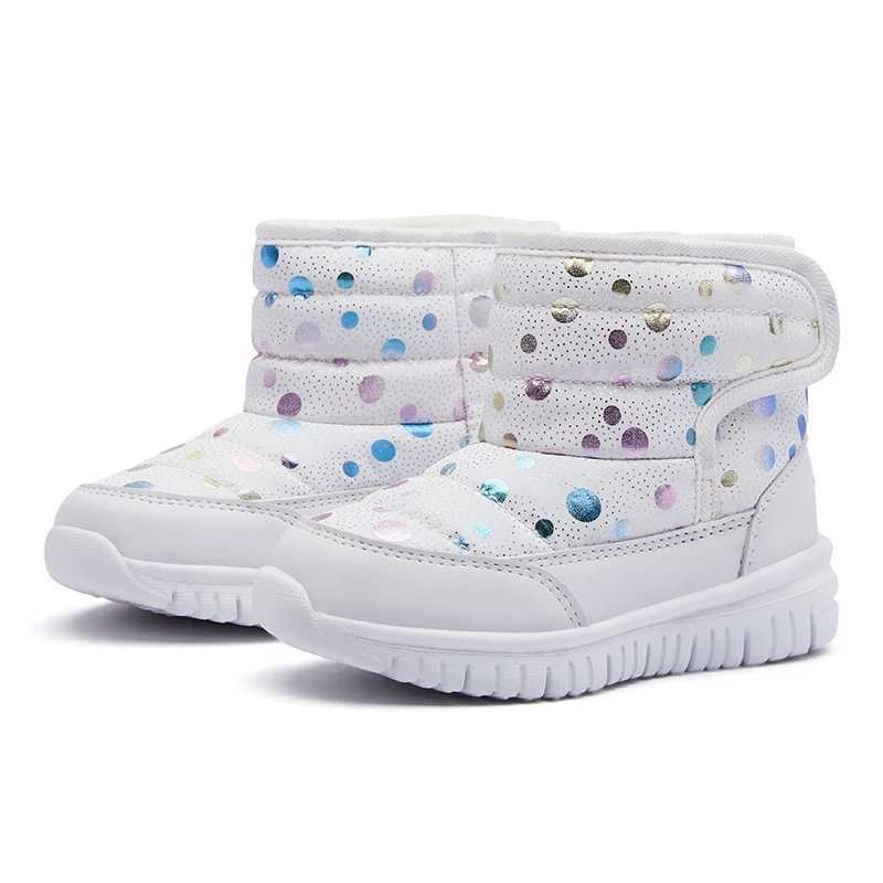 Boots Kids Snow Boots for Boys Girls Cute Dots Warm Thick Fur Children Winter Boots Anti-skid Soft Light-weight 2024 New Fashion Boots H241018