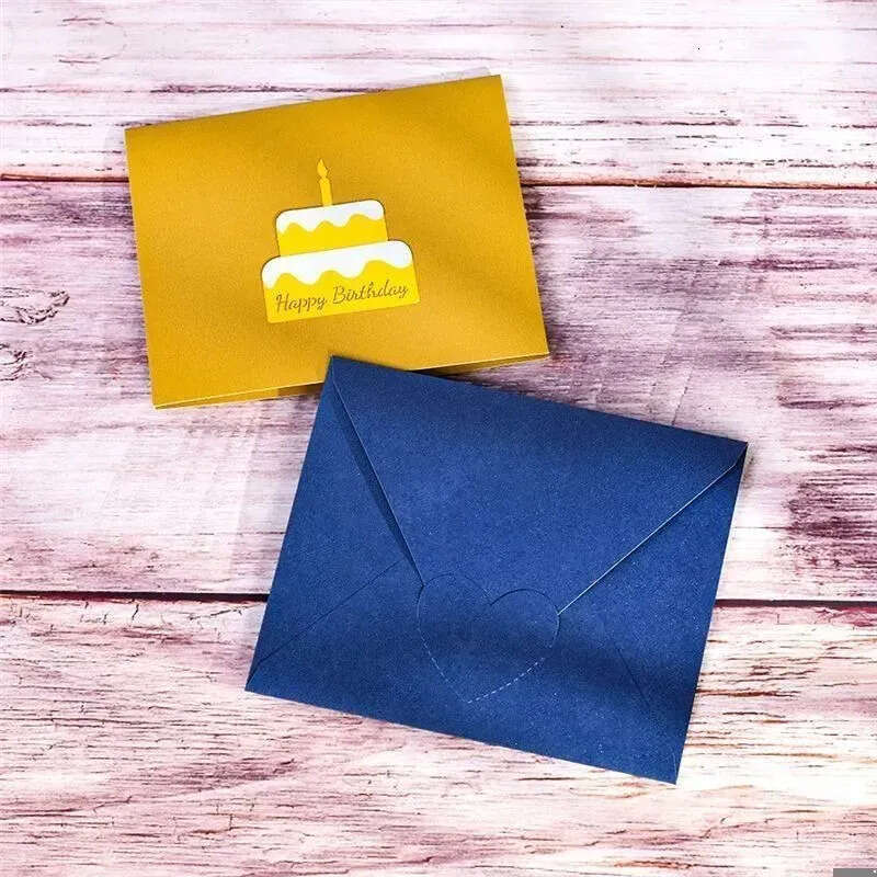 wholesale UPS Cards 3D Wholesale Greeting Happy Birthday Cake Pop-Up Gift For Kids Mom With Envelope Handmade Gifts 0126 S s
