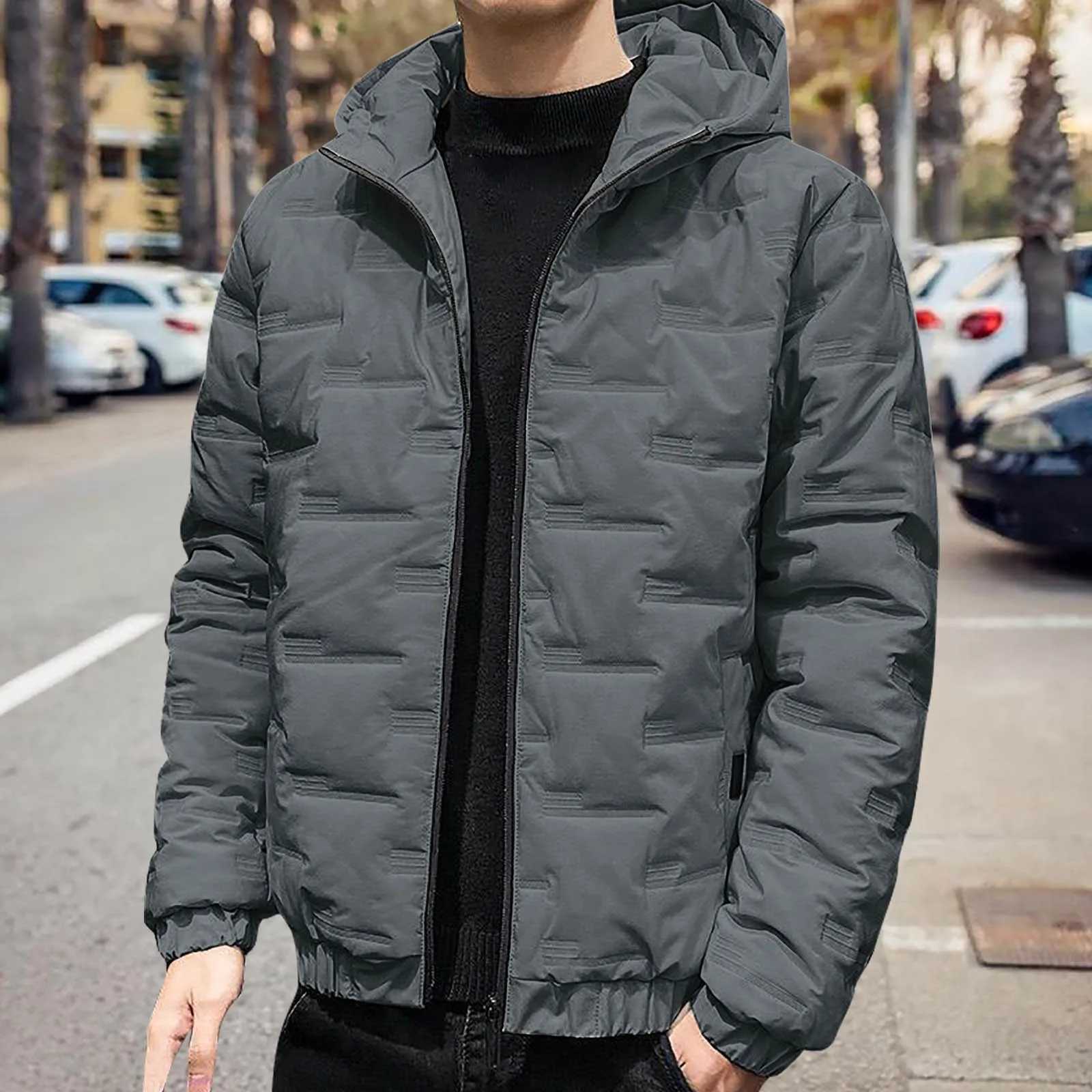 Down Jacket Coat Men Light Thin Zip Up Outerwear Plus Size Fashion Handsome Winter 2024 New Warm Padded Coat Boy Korean Version LX241018