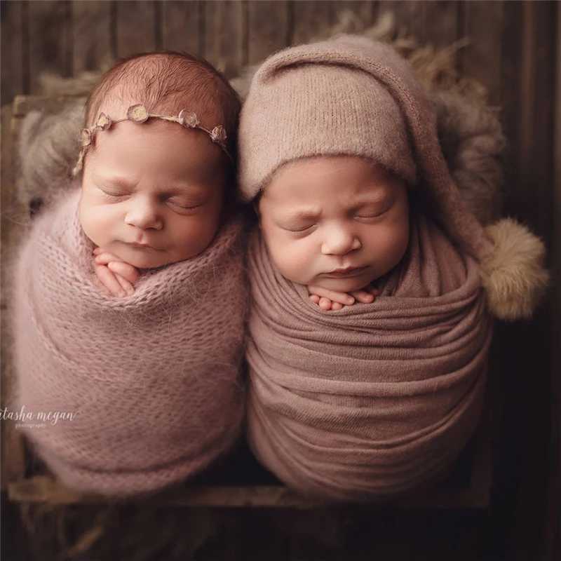 Photo Photography Props Cap Hat Newborn Photography Props Knit Fur Ball Newborn Hats Baby Photoshooting LX241018